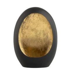 Leen Bakker Windlicht Brygge - Zwart/Goud - 26x19x10 cm