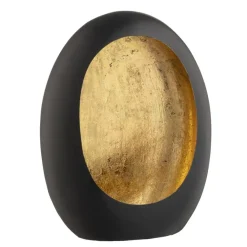 Kerstdecoratie|Kandelaars En Windlichten-Leen Bakker Windlicht Brygge - Zwart/Goud - 38x29x16 cm