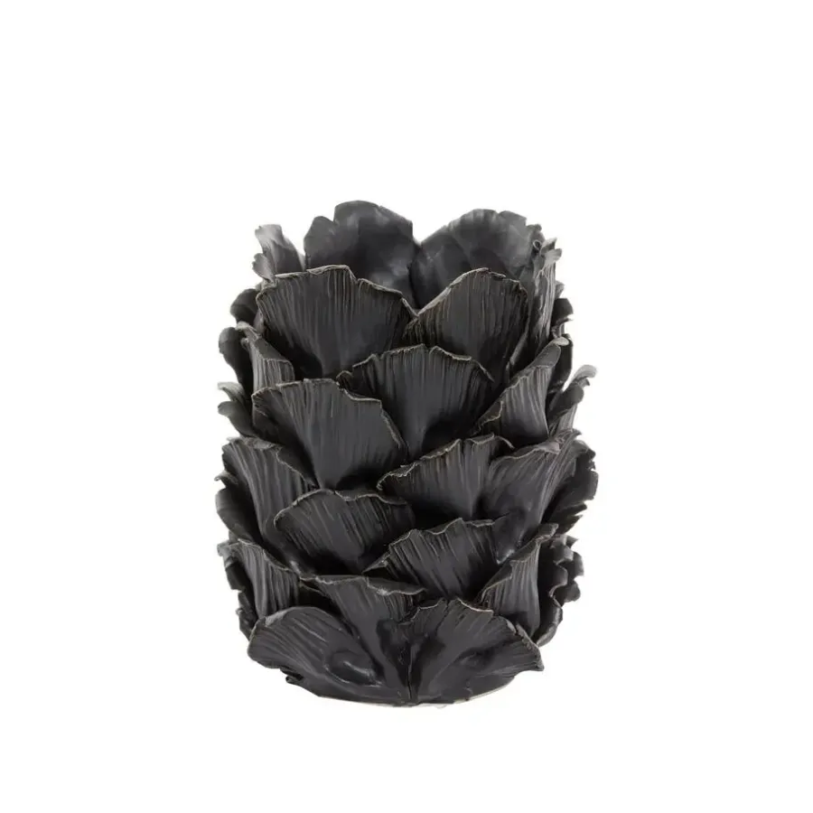 Light & Living Windlicht Tapanui - Zwart Hout - Ø14cm