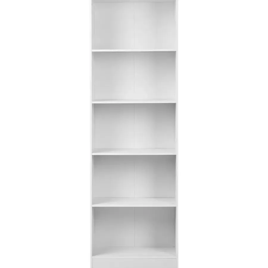 Leen Bakker WINNIPEG - Boekenkast 5 planken - Wit - Vezelplaat