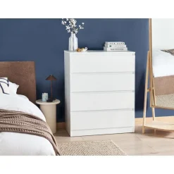 Leen Bakker WINNIPEG - Ladekast 4 lades - Wit - Vezelplaat