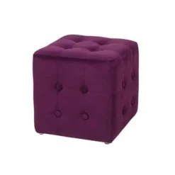 Poefen-Beliani WISCONSIN - Poef - Paars - 36 cm - Fluweel