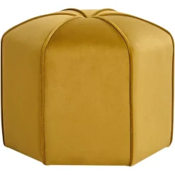 Poefen-Leen Bakker WISHEK - Poef - Mosterdgeel - Fluweel