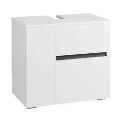 Wastafelkasten-Loft24 Wisla - Badmeubel 60 cm 1-lade, 1 klep, 1 deur wit spaanplaat