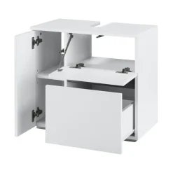 Wastafelkasten-Loft24 Wisla - Badmeubel 60 cm 1-lade, 1 klep, 1 deur wit spaanplaat