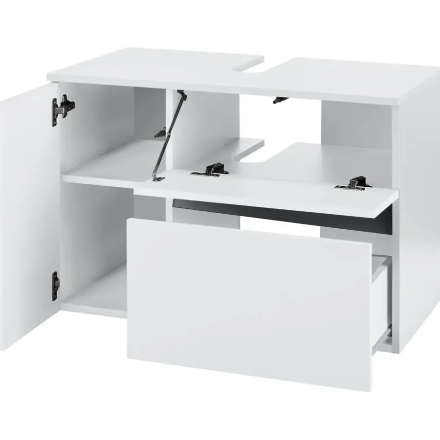 Loft24 Wisla - Badmeubel 80 cm 1-lade, 1 klep, 1 deur wit spaanplaat