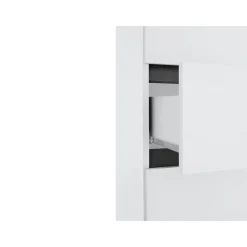 Hoge Kasten-Loft24 Wisla - Hoge kast met 1 lade en 2 deuren in witte spaanplaat