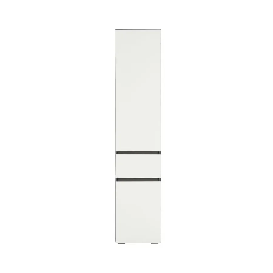 Hoge Kasten-Loft24 Wisla - Kast met 1 lade en 2 deuren in wit / antraciet spaanplaat