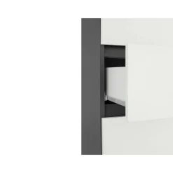 Hoge Kasten-Loft24 Wisla - Kast met 1 lade en 2 deuren in wit / antraciet spaanplaat
