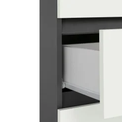 Loft24 Wisla - Midi-kast 1 lade, 2 deuren in wit/antraciet spaanplaat