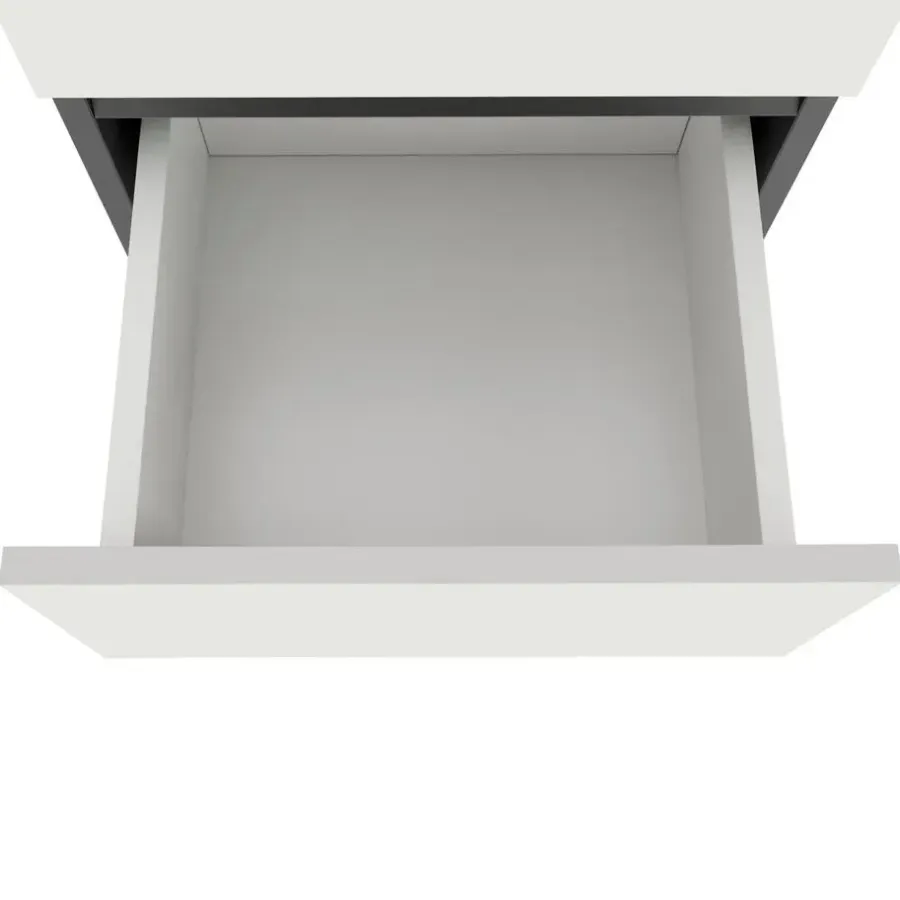 Loft24 Wisla - Midi-kast 1 lade, 2 deuren in wit/antraciet spaanplaat