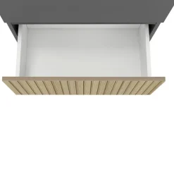 Dorel Home Wisla - Wastafelonderkast 60 cm met 1 klep 1 lade in antraciet eikenoptik