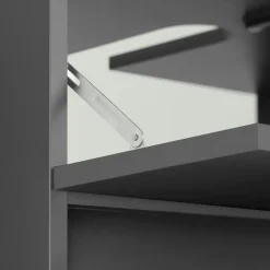 Dorel Home Wisla - Wastafelonderkast 60 cm met 1 klep 1 lade in antraciet eikenoptik