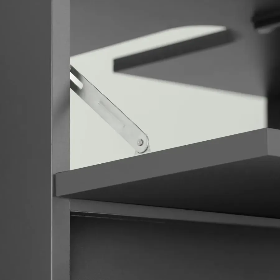 Dorel Home Wisla - Wastafelonderkast 60 cm met 1 klep 1 lade in antraciet eikenoptik