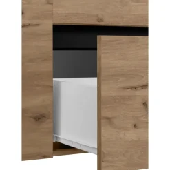 Wastafelkasten-Loft24 Wisla - Wastafelonderkast met 1 deur / 1 klep / 1 lade in eikenoptik