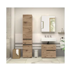 Loft24 Wisla - Wastafelonderkast met 1 deur / 1 lade / 1 klep in eikenoptik