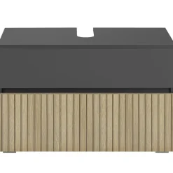 Wastafelkasten-Dorel Home Wisla - Wastafelonderkast 80 cm met 1 klep 1 lade in antraciet eikenoptik