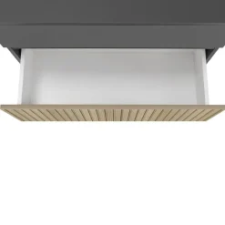Wastafelkasten-Dorel Home Wisla - Wastafelonderkast 80 cm met 1 klep 1 lade in antraciet eikenoptik