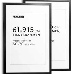 Fotolijsten-Reinders Wissellijst hout Poster 61x91,5 en 50x70 Zwart 2-pack - 61 x 91,5