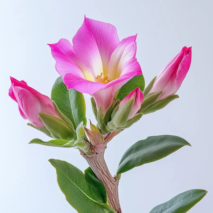 Kamerplanten-Plant in a Box Woestijnroos - Set van 4 - Adenium obesum - Hoogte 25-40cm - ⌀10,5cm