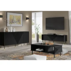 Homlando WOODY dressoir 4D 180 cm mat zwart