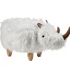 Leen Bakker WOOLLY - Dierenpoef - Wit - Nepbont