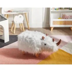 Leen Bakker WOOLLY - Dierenpoef - Wit - Nepbont
