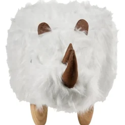 Leen Bakker WOOLLY - Dierenpoef - Wit - Nepbont