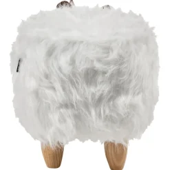 Leen Bakker WOOLLY - Dierenpoef - Wit - Nepbont