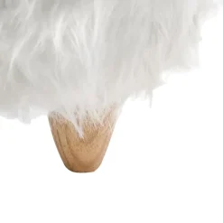 Leen Bakker WOOLLY - Dierenpoef - Wit - Nepbont