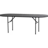 WOOOD Arthur Eettafel Ovaal Met H-Poot - Eikenhout - Zwart - 75x220x90