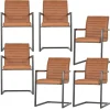 Eetkamerstoelen-WOOOD Bas Eetkamerstoelen - Pu - Cognac - Set van 6