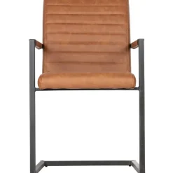 Eetkamerstoelen-WOOOD Bas Eetkamerstoelen - Pu - Cognac - Set van 6