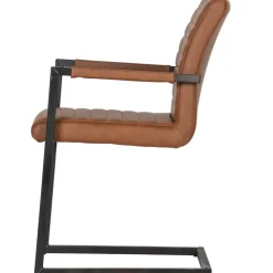 Eetkamerstoelen-WOOOD Bas Eetkamerstoelen - Pu - Cognac - Set van 6