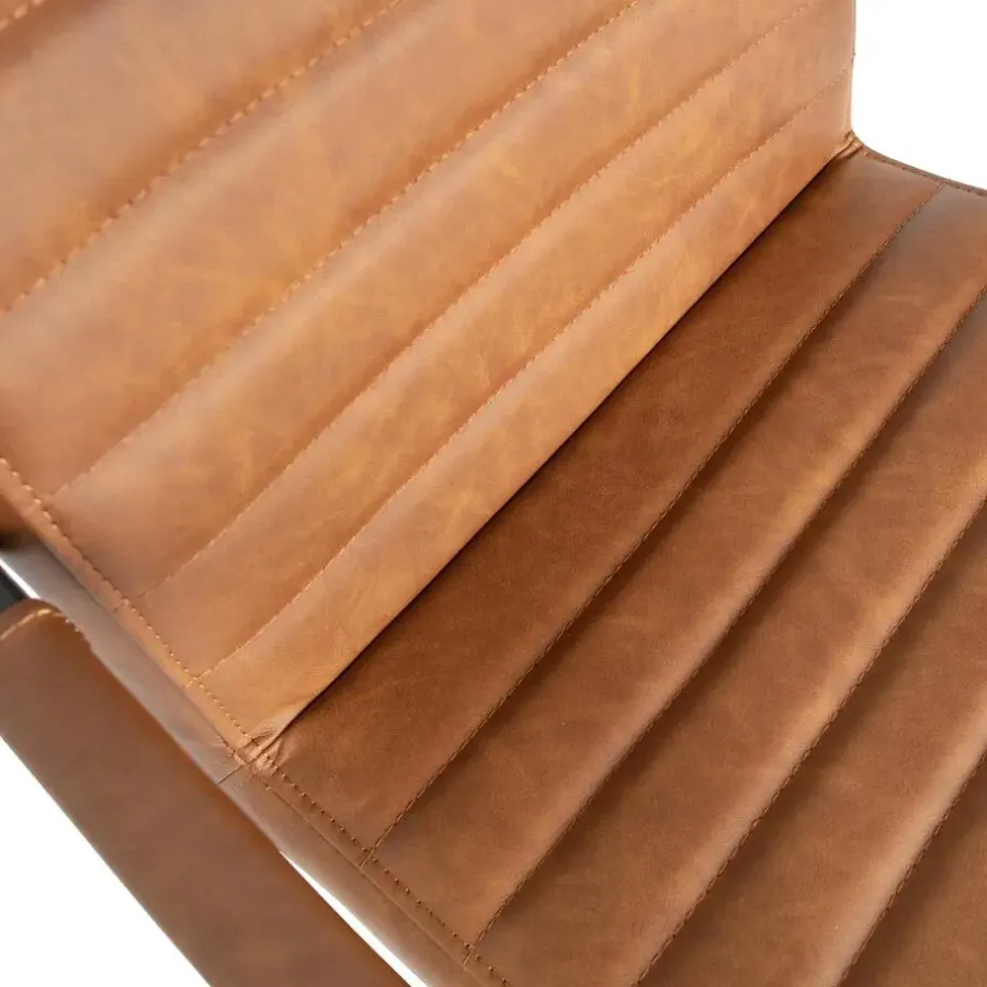 Eetkamerstoelen-WOOOD Bas Eetkamerstoelen - Pu - Cognac - Set van 6