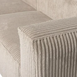 2,5 En 3-Zits Banken-WOOOD Bean Chaise Longue Bank Links - Ribstof - Travertin - 73x254x178