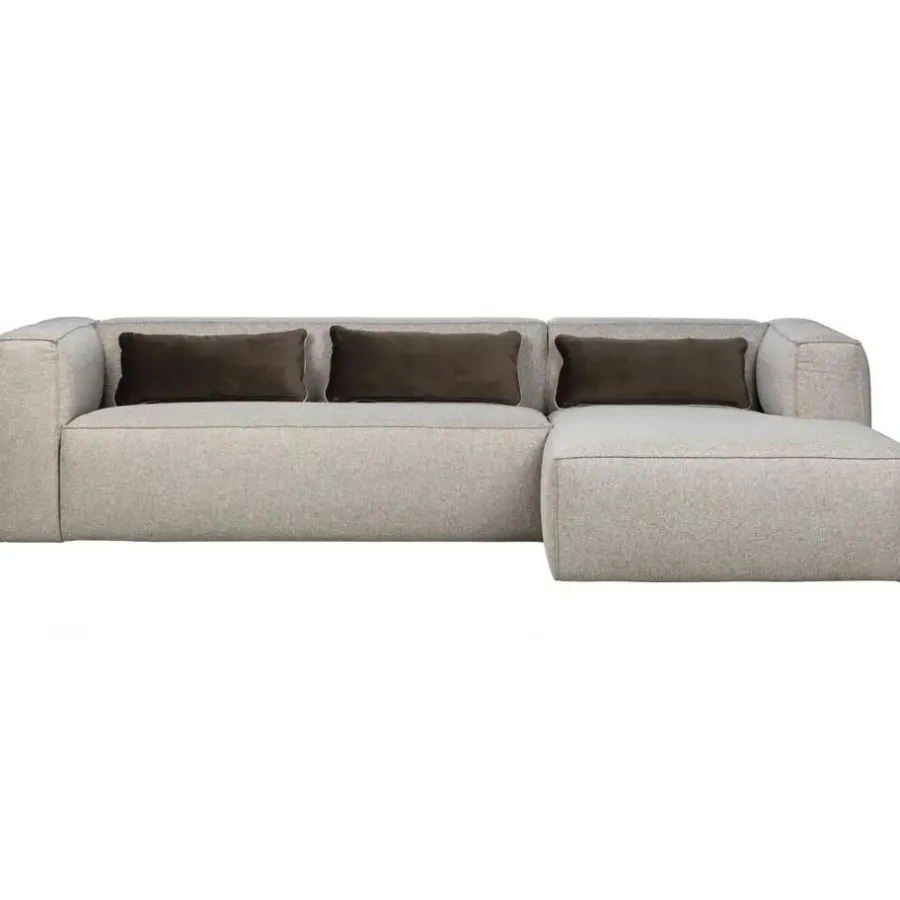 WOOOD Bean Hoekbank Incl. Kussens Rechts - Melange - Grijs - 73x305x96