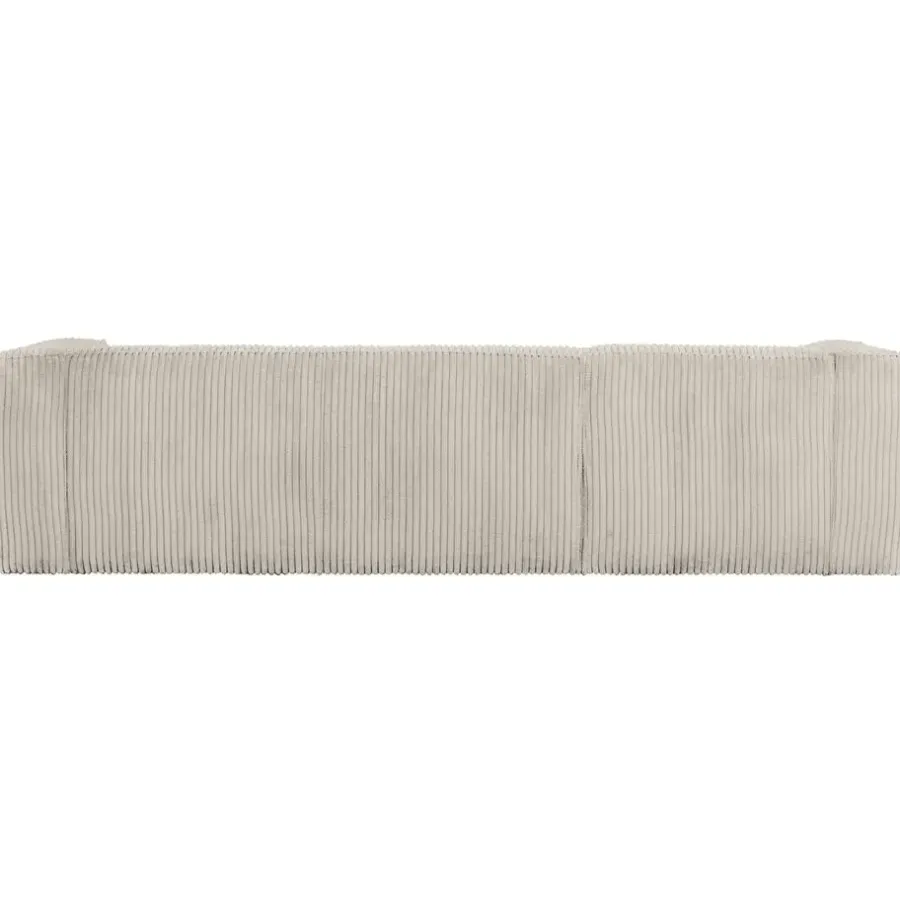 2,5 En 3-Zits Banken-WOOOD Bean Hoekbank Links - Ribstof - Naturel - 73x305x96