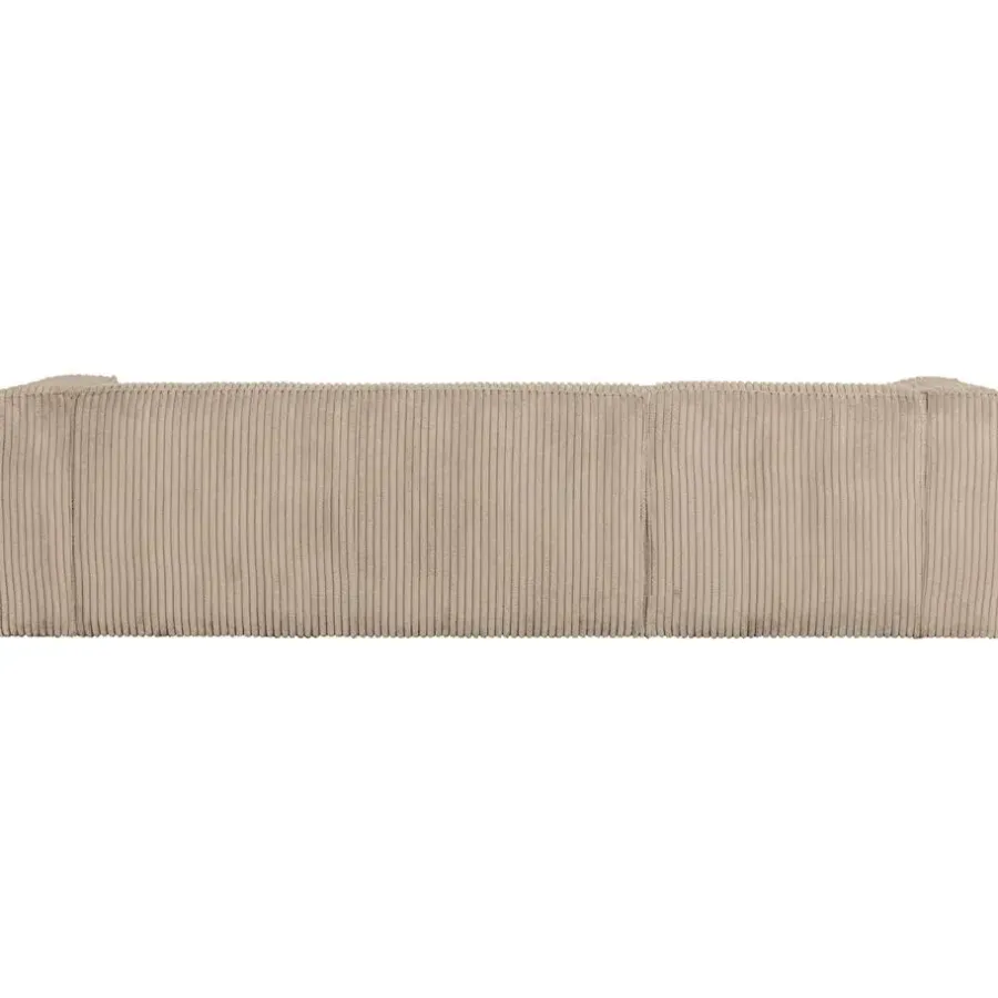 WOOOD Bean Hoekbank Links - Ribstof - Travertin - 73x305x96