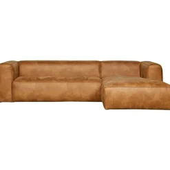 2,5 En 3-Zits Banken-WOOOD Bean Hoekbank Rechts - Ecoleer - Cognac - 73x305x96