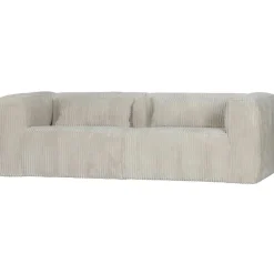3,5 En 4-Zits Banken-WOOOD Bean 3,5-Zits Bank - Ribstof - Naturel - 73x242x96