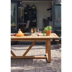 WOOOD Beaver Tuintafel - Teak - Naturel - 75x240x90