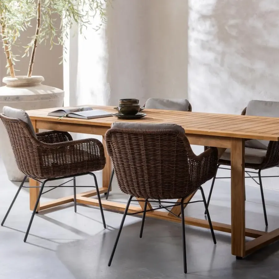 WOOOD Beaver Tuintafel - Teak - Naturel - 75x240x90