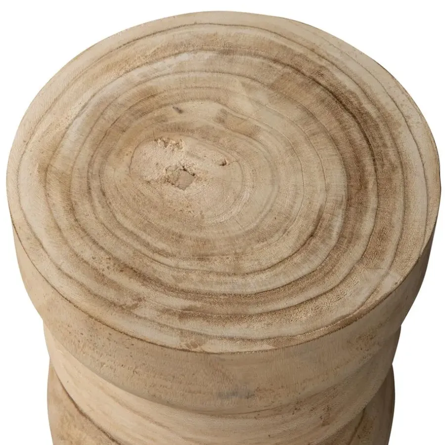 Krukjes-WOOOD Bikkel Kruk - Hout - Naturel - 40x28x28