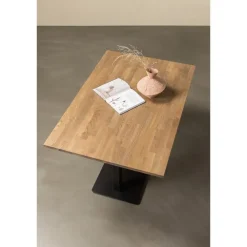 WOOOD Bistro Dubbele Vierkante Buisvoet - Metaal - Zwart - 72x80x40