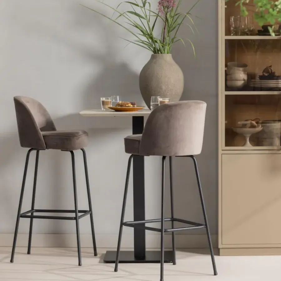 Tafelpoten-WOOOD Bistro Vierkante Bartafel Poot - Metaal - Zwart- 105x50x50