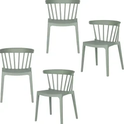WOOOD Bliss Tuinstoelen - Kunststof - Jadegroen - Set van 4