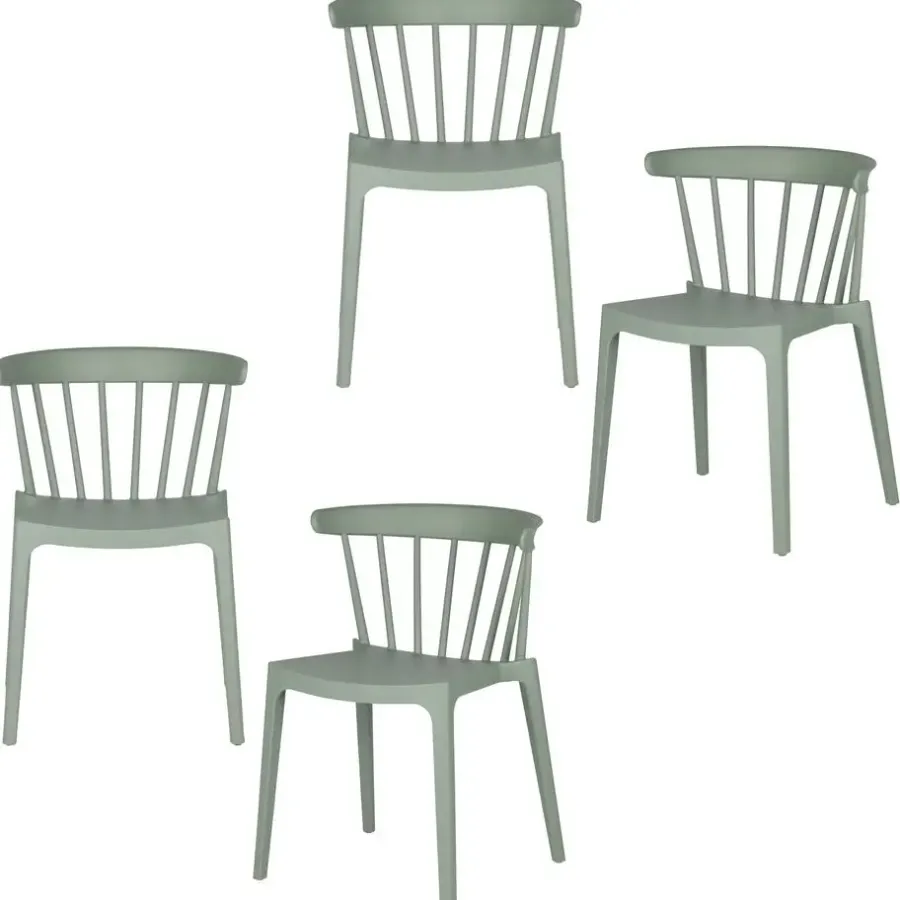 WOOOD Bliss Tuinstoelen - Kunststof - Jadegroen - Set van 4