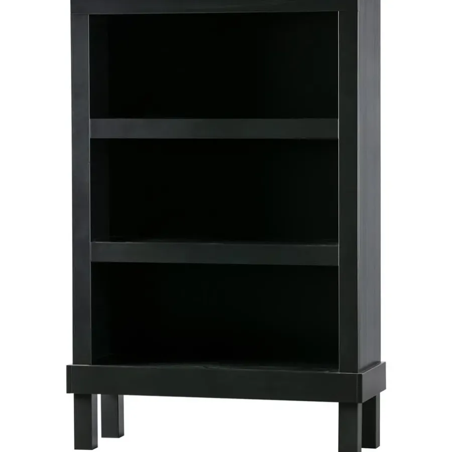 Wandkasten-WOOOD Bonk Open Kast - Grenen - Zwart - 160x103x37