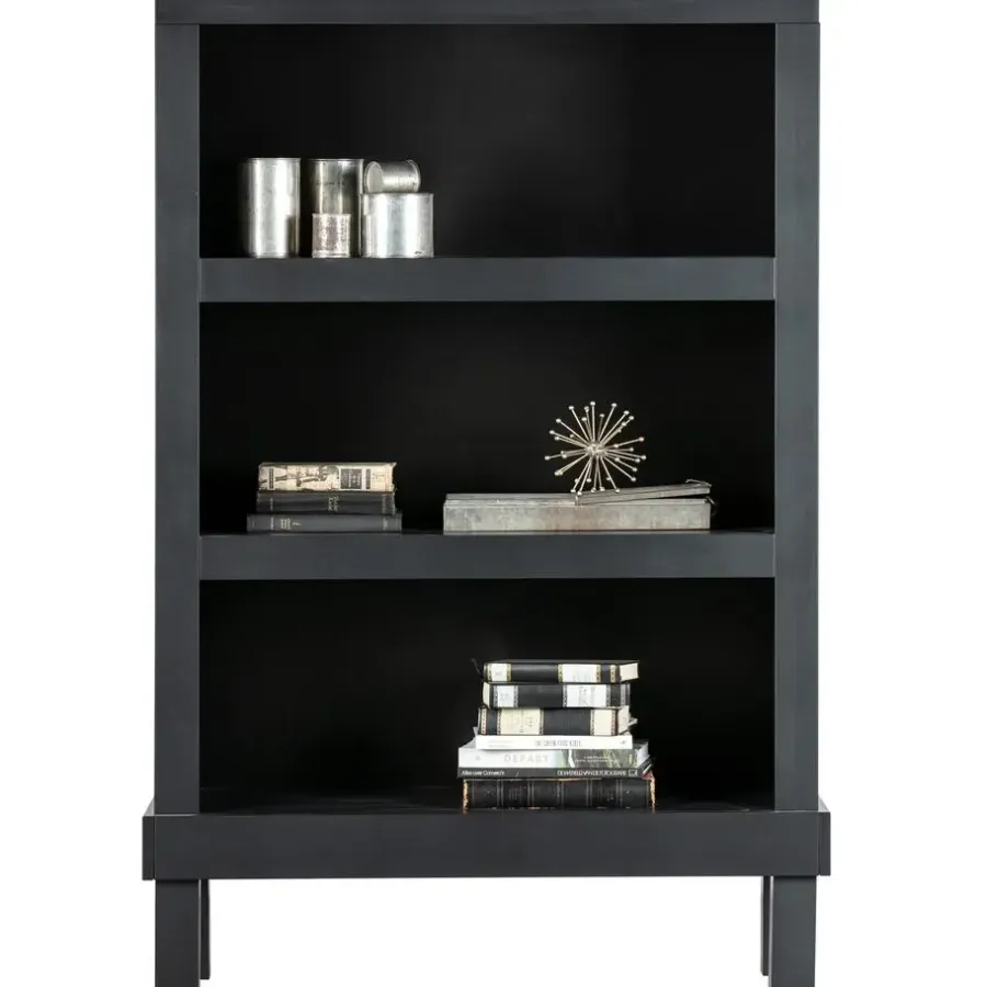 Wandkasten-WOOOD Bonk Open Kast - Grenen - Zwart - 160x103x37
